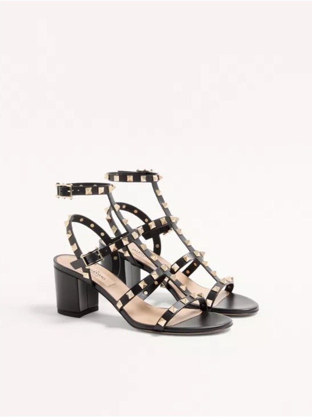 Valentino Rockstud Calfskin Ankle Strap Sandal 60 Mm